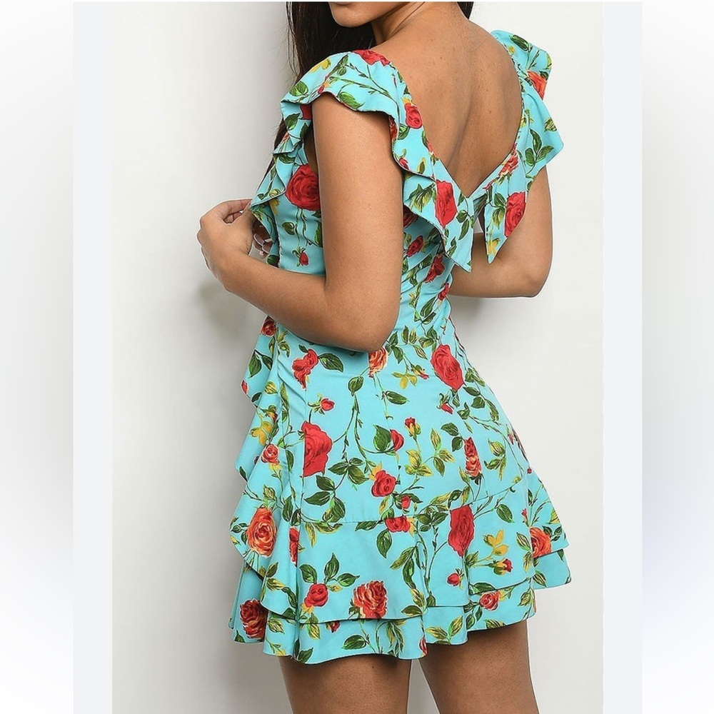 Signature 8 Floral Ruffle mini Dress - Picture 3 of 8